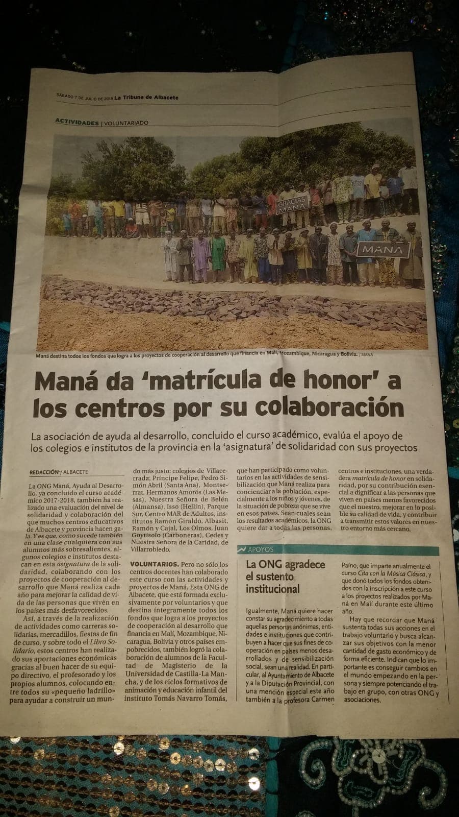 Maná da matrícula de honor a los centros por colaborar